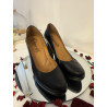 Escarpins Besson cuir noir talon épais plateforme – T39