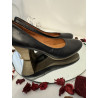 Escarpins CARMENS cuir noir talon effet bois – T38