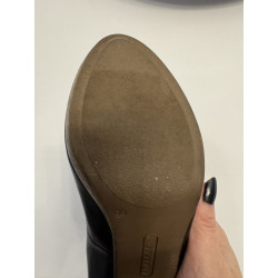 Escarpins CARMENS cuir noir talon effet bois – T38