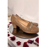 Escarpins mocassins GEOX Respira cuir beige talon confortable T38