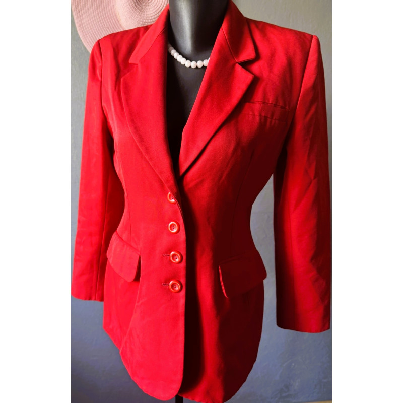 Blazer rouge vintage HT Hote Tenue – Made in France – Taille 40