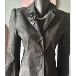 Ensemble tailleur vintage 1.2.3 Maison 123 gris – Veste cintrée & jupe sirène – T40