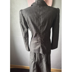 Ensemble tailleur vintage 1.2.3 Maison 123 gris – Veste cintrée & jupe sirène – T40