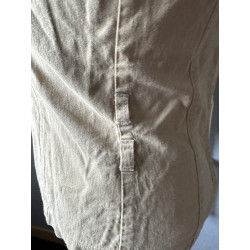 Blazer Fleur de Sel beige asymétrique – boutons vert anis – T36 / petit 38