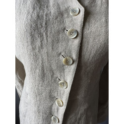 Blazer long vintage Marie Brunon Paris en lin – Taille 38 / 40 – Fabriqué en France