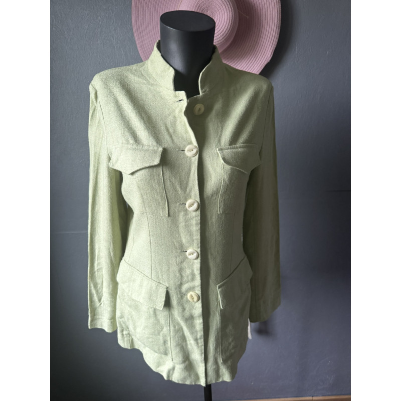 Veste vintage vert pastel col officier La City Paris – Taille 36