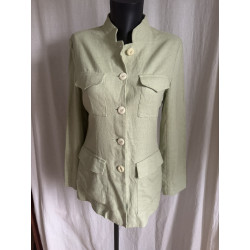 Veste vintage vert pastel col officier La City Paris – Taille 36