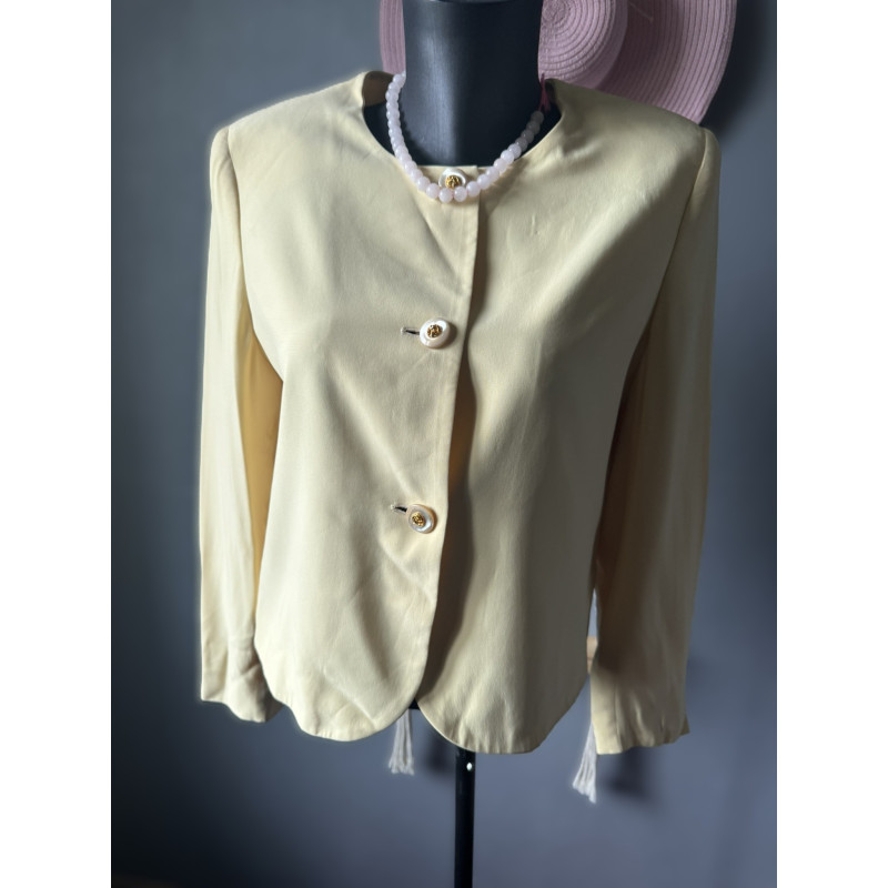 Blazer vintage jaune pastel Madelios Madame Paris – Made in Italy 46-48