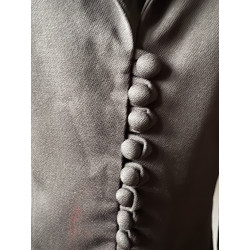 Blazer vintage noir – Made in France – Boutons recouverts – Taille 42