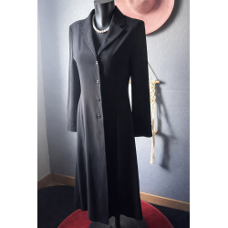 Robe blazer longue noire vintage – Coupe cintrée – Années 90