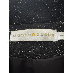 Blazer Cache Cache tweed noir moucheté – Taille 36/38 – Style vintage années 90/2000