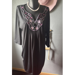 Robe tunique noire Bleu...